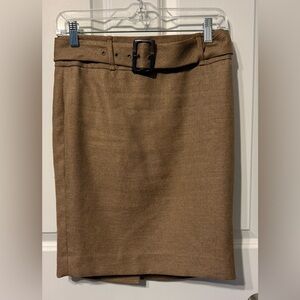 The Limited Tan Pencil Skirt with Belt